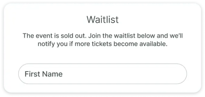 Dynamic Waitlist user screen